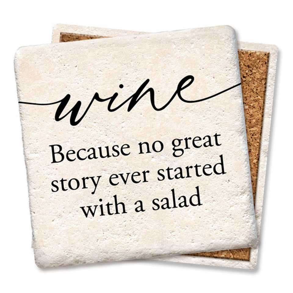 Tipsy CoasterWINE BECAUSE NO GREAT STORY COASTER