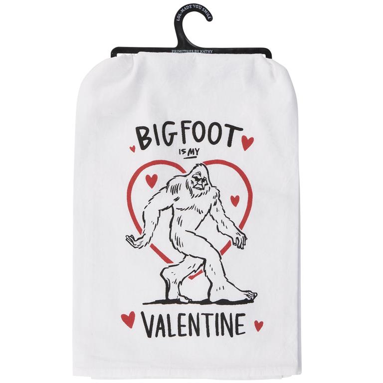 Bigfoot Valentine Kitchen Towel