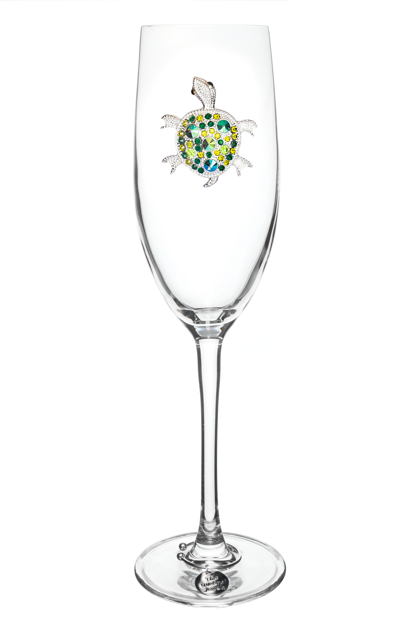 Sea Turtle Jeweled Champagne Flute