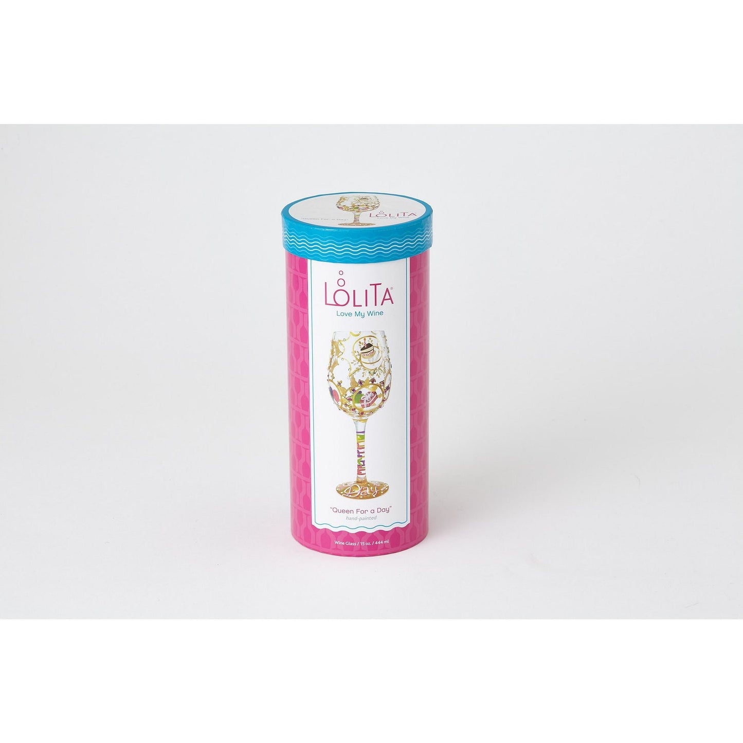 Queen For a Day Hand painted Wine Glass, 15 oz.