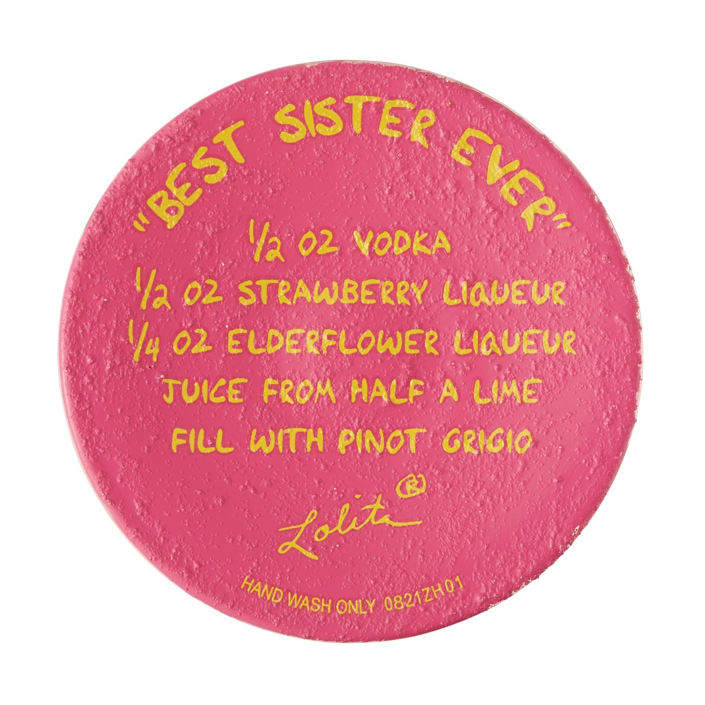 "Best Sister Ever" Hand-Painted Wine Glass, 15 oz.