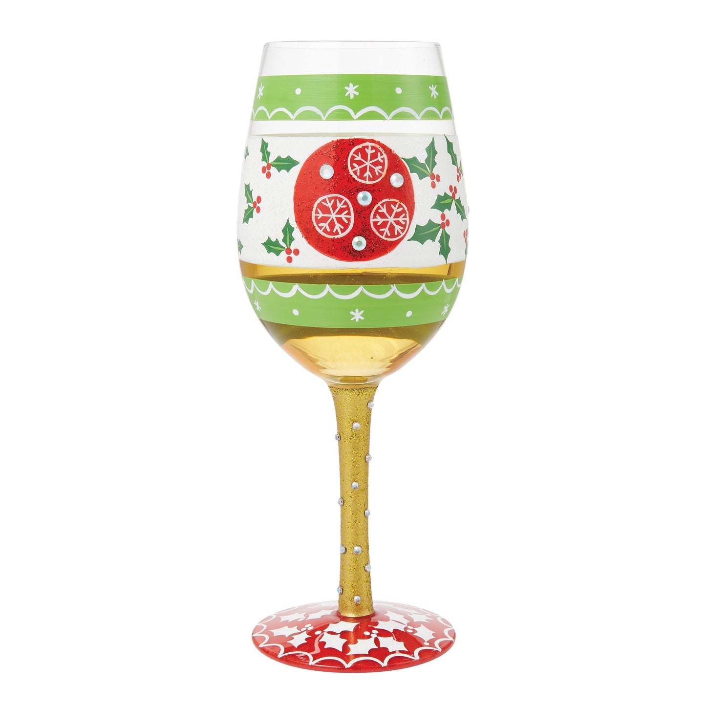 In Full Cheer Hand Painted Wine Glass