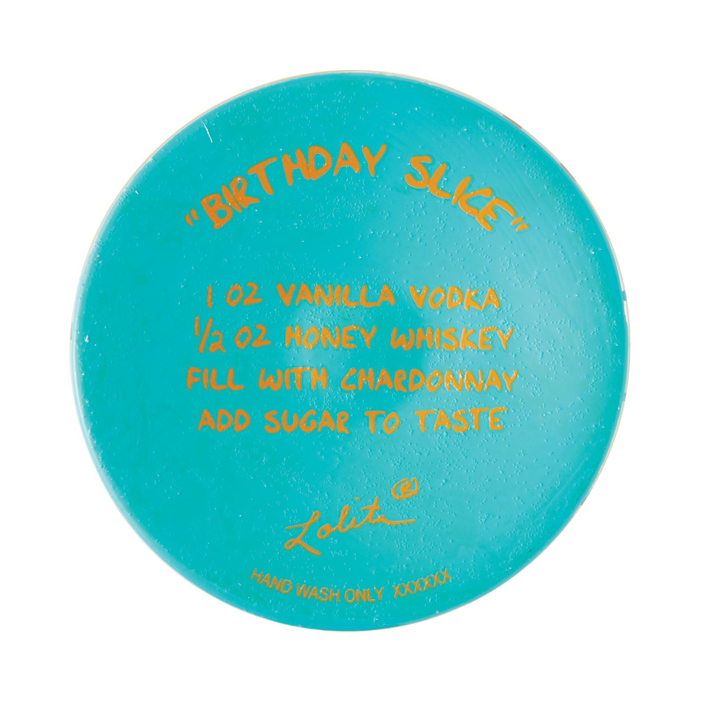 Birthday Slice Hand Painted Wine Glass