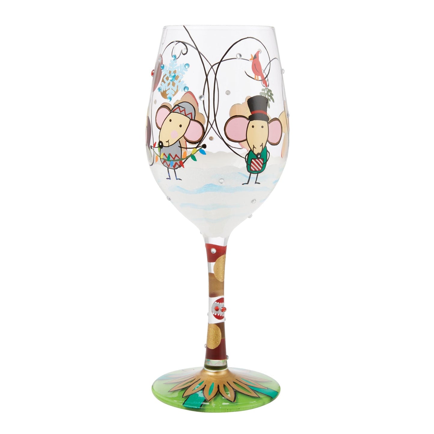 Not Even a Mouse Hand Painted Wine Glass