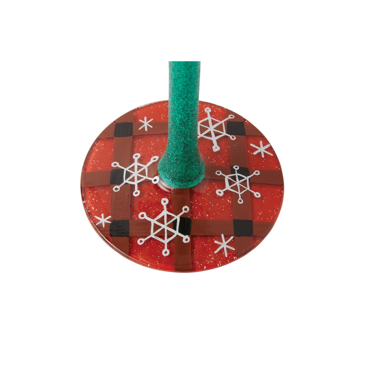 A Plaid Kind of Christmas Hand Painted Wine Glass