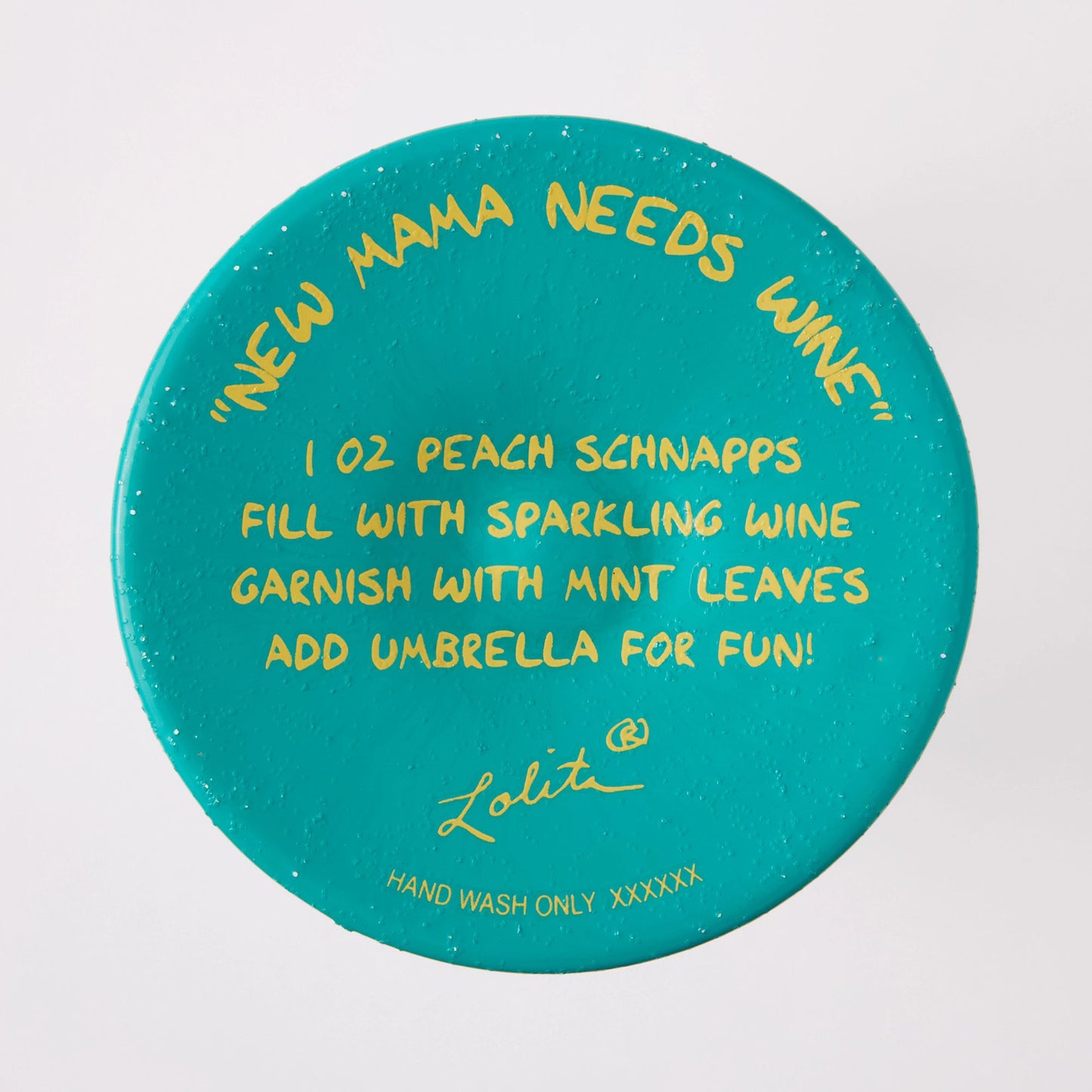 New Mama Needs Wine Hand Painted Wine Glass