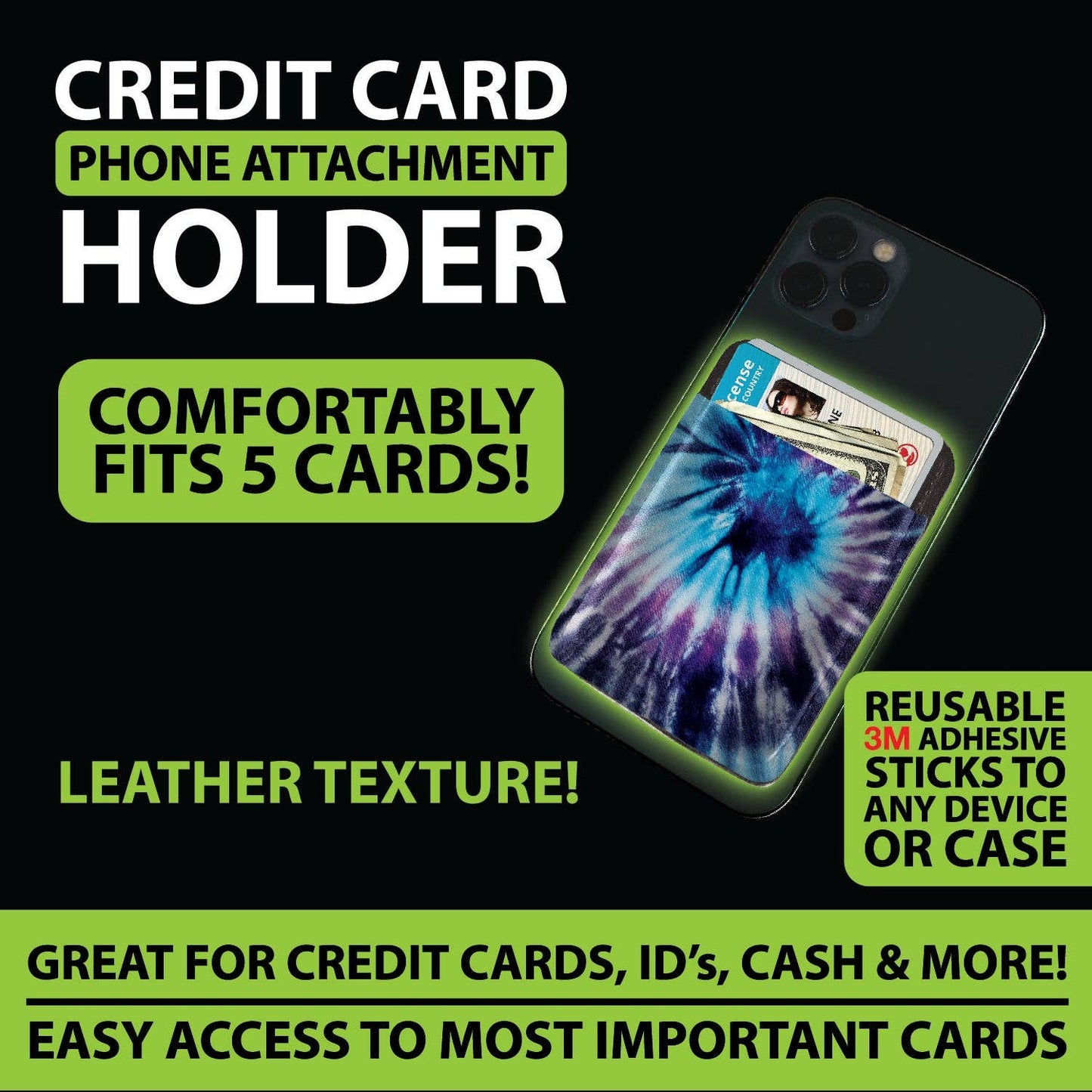 Spandex Dual Phone Pocket Card Holder