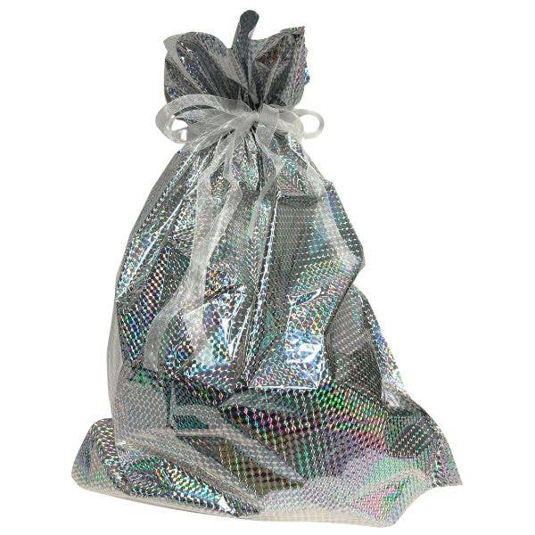 Gift Bags - 17"x22" Hologramed Silver Gift Bags With Handle