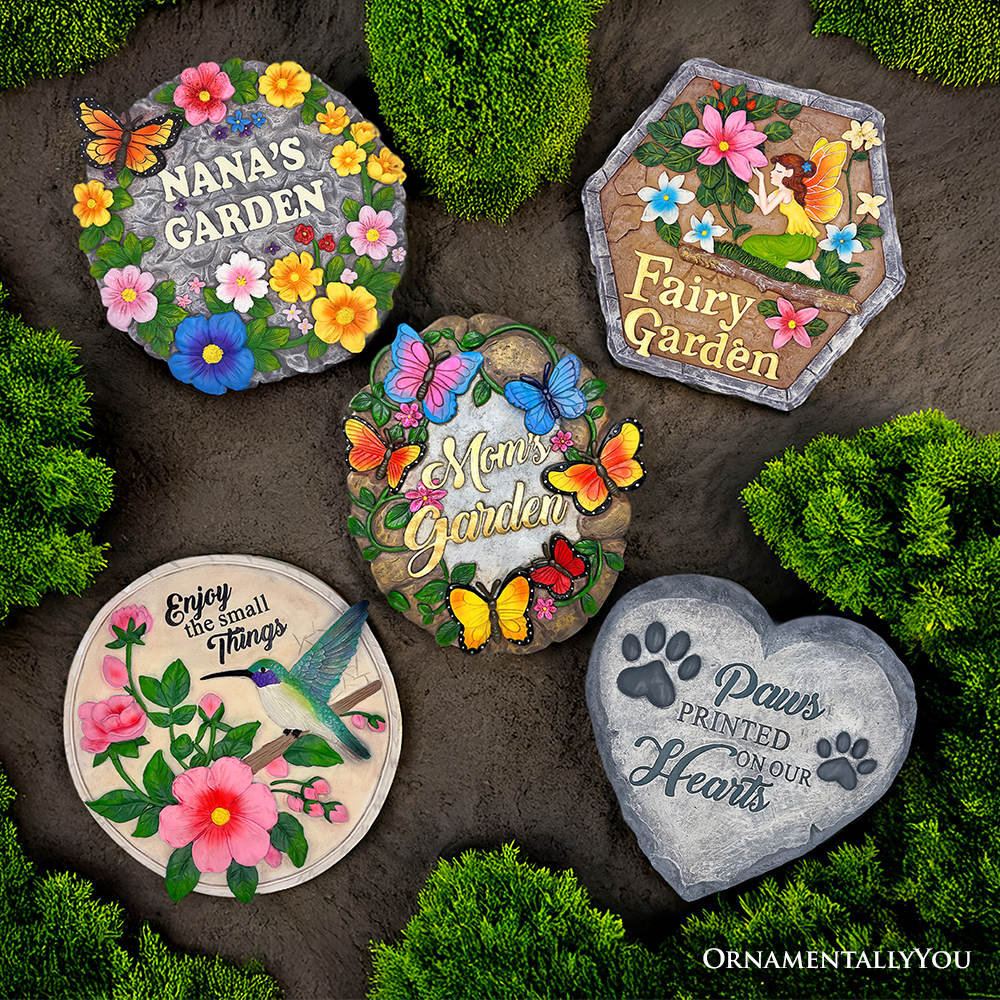 Grandma’s Garden Floral Stepping Stone, 9.5" Outdoor Decor