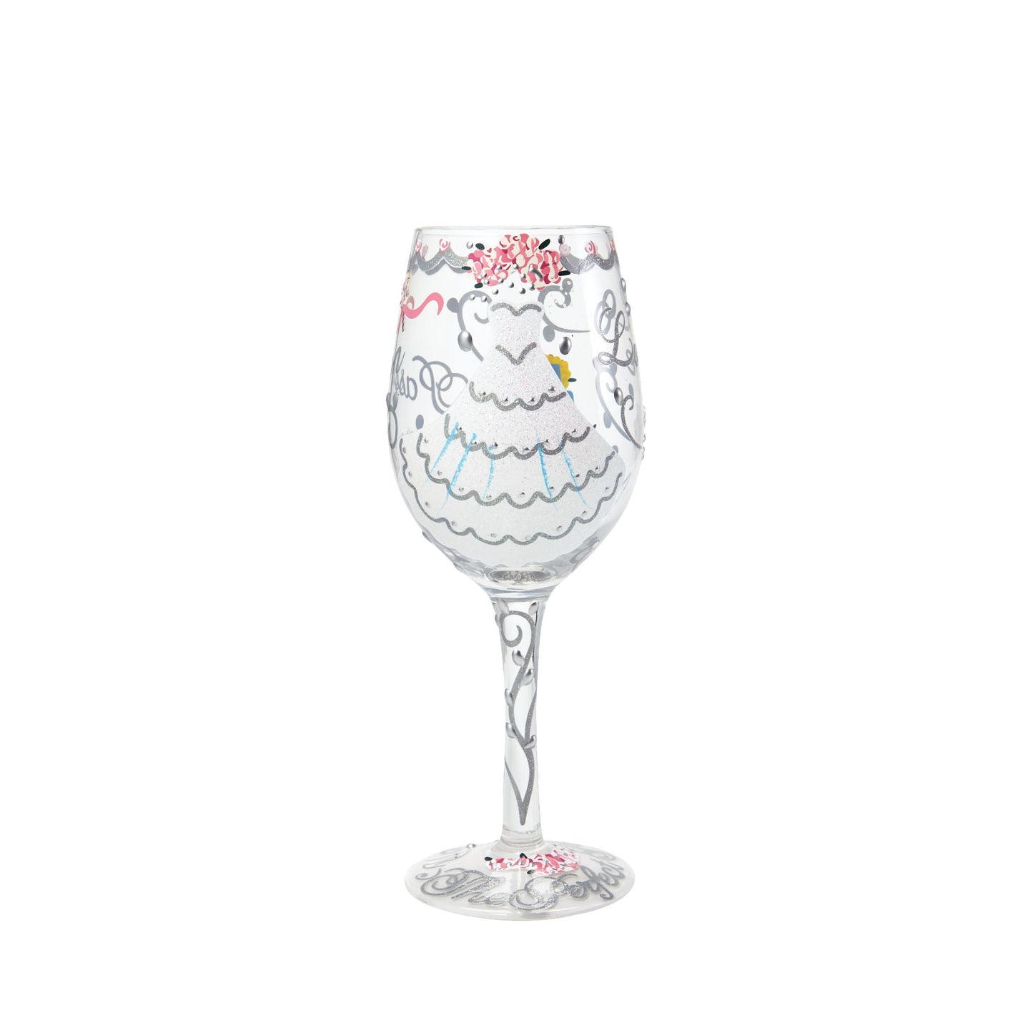 Lolita Bride Hand Painted Wine Glass, Dress Pattern