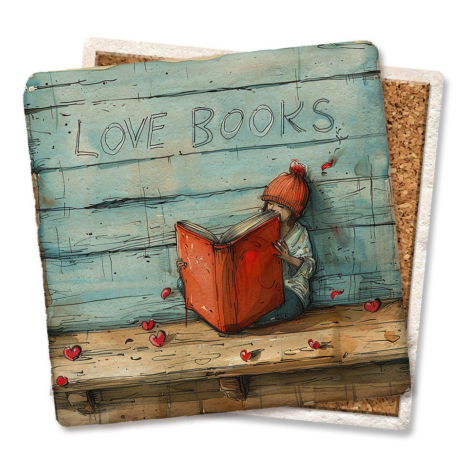Tipsy CoasterLove Books Coaster
