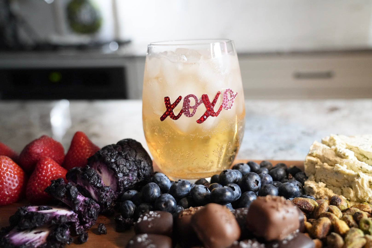 Valentine's Day - XOXO Jeweled Stemless Wine Glass