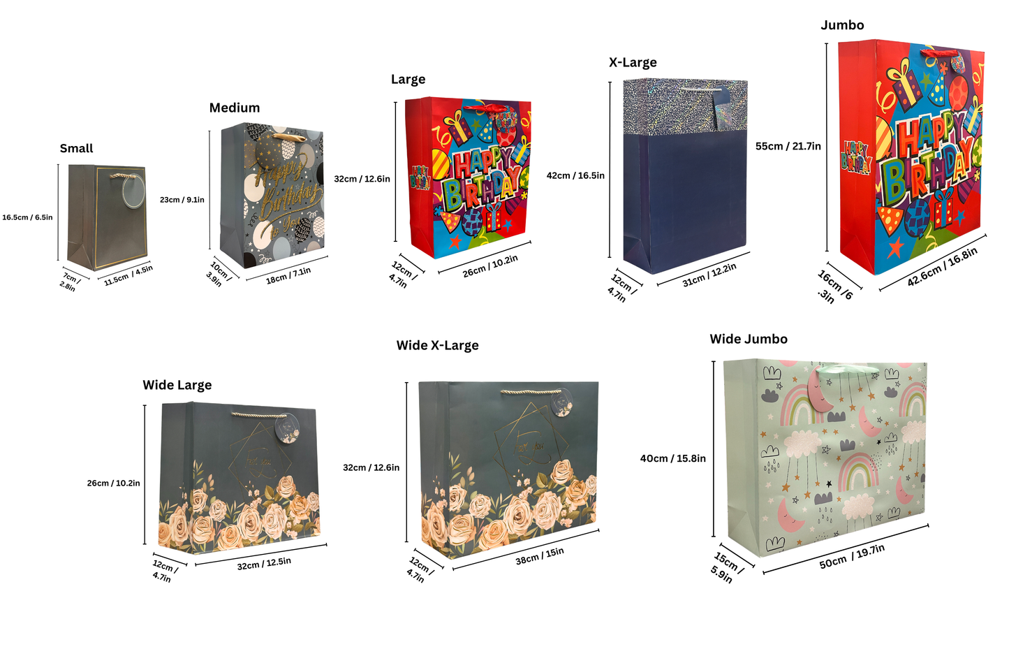 Everyday - Florals for Women Gift Bag , glitter accents