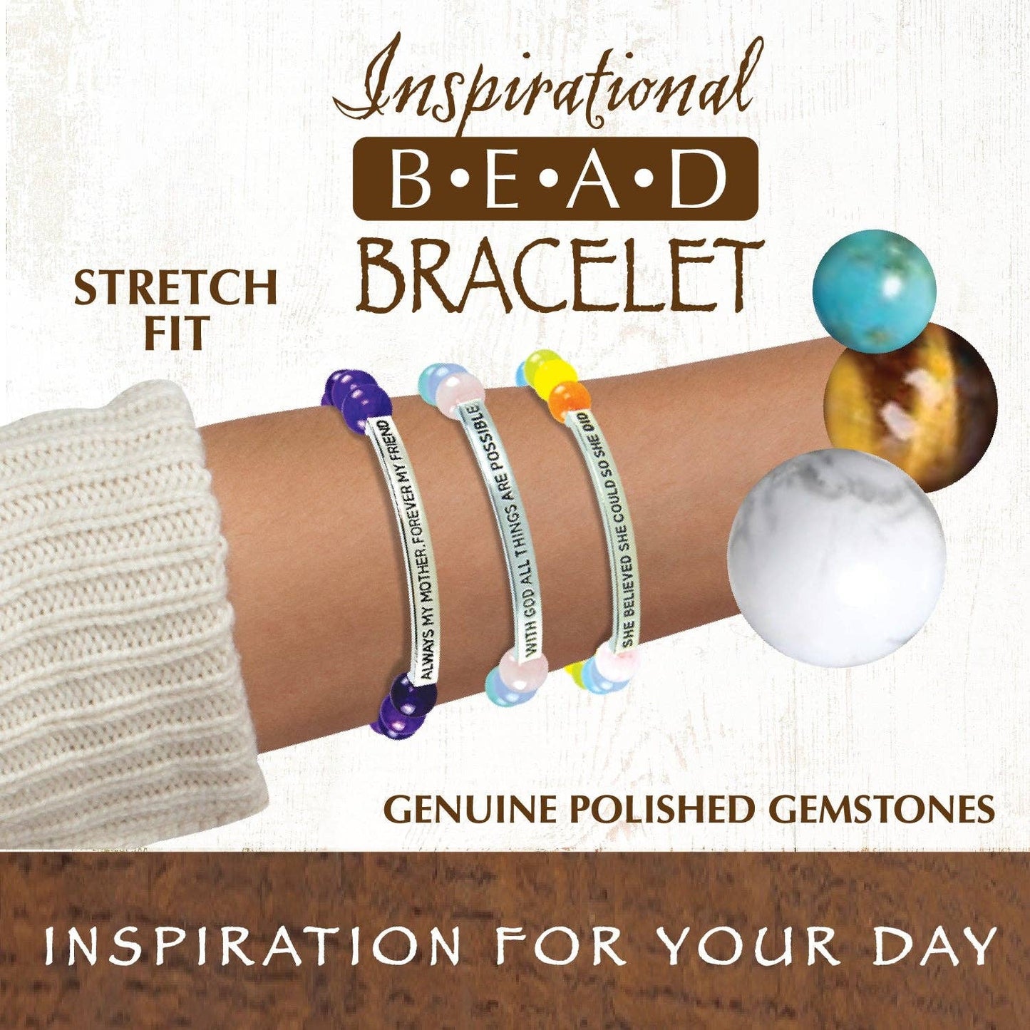 Gemstone & Bead Inspire Bracelet Assortment- 6/Pack