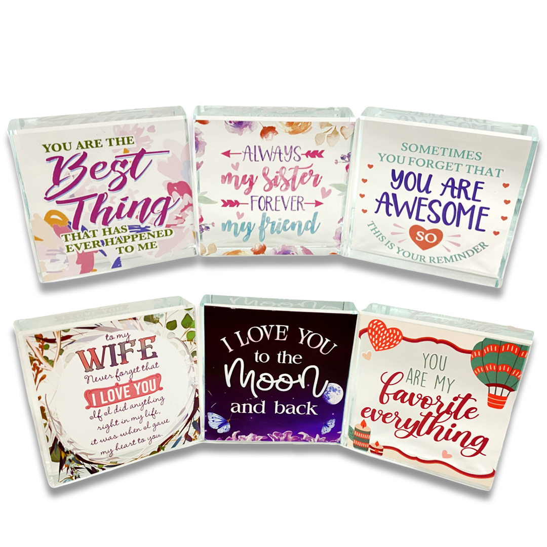 Inspirational Love Glass Block Keepsake