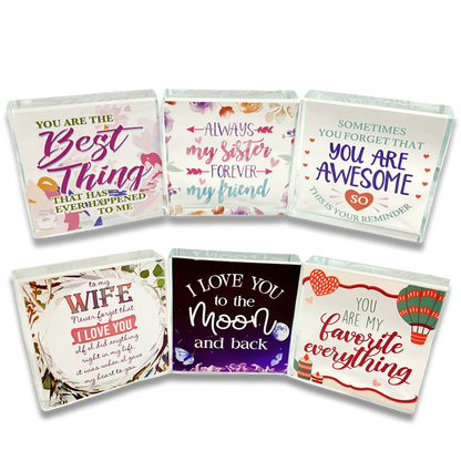 Inspirational Love Glass Block Keepsake