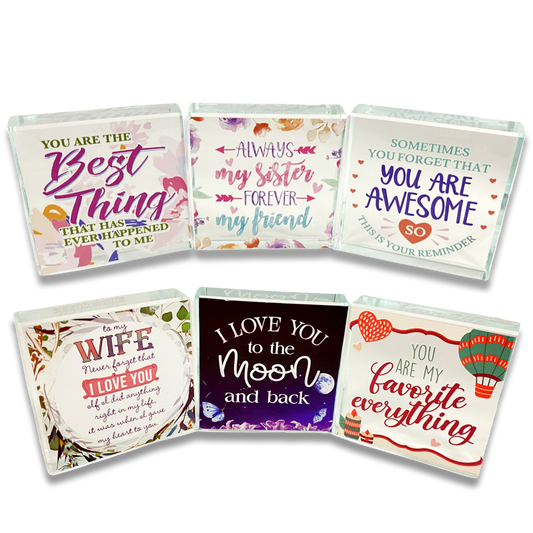 Inspirational Love Glass Block Keepsake