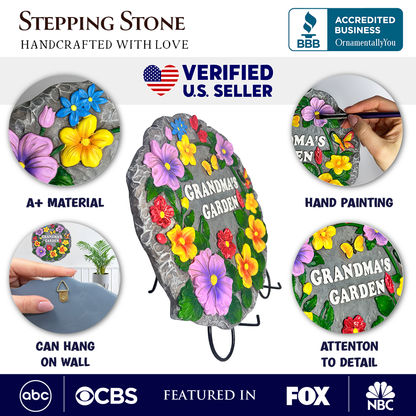 Grandma’s Garden Floral Stepping Stone, 9.5" Outdoor Decor