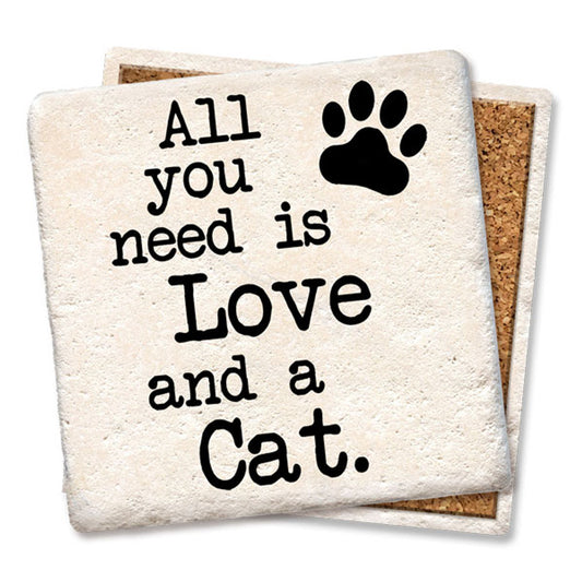 Tipsy CoasterALL YOU NEED IS LOVE AND A CAT COASTER