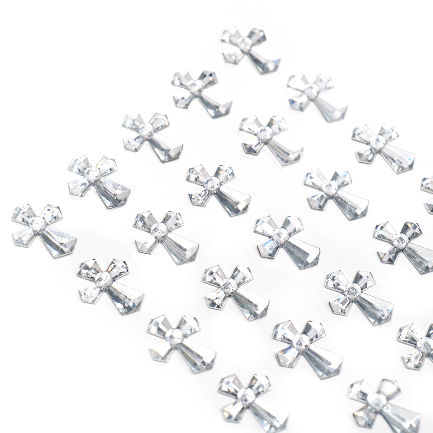 Cross Stickers – Wooden & Rhinestone, 6 Styles