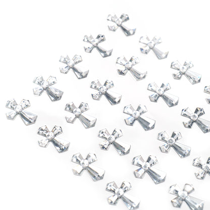 Cross Stickers – Wooden & Rhinestone, 6 Styles