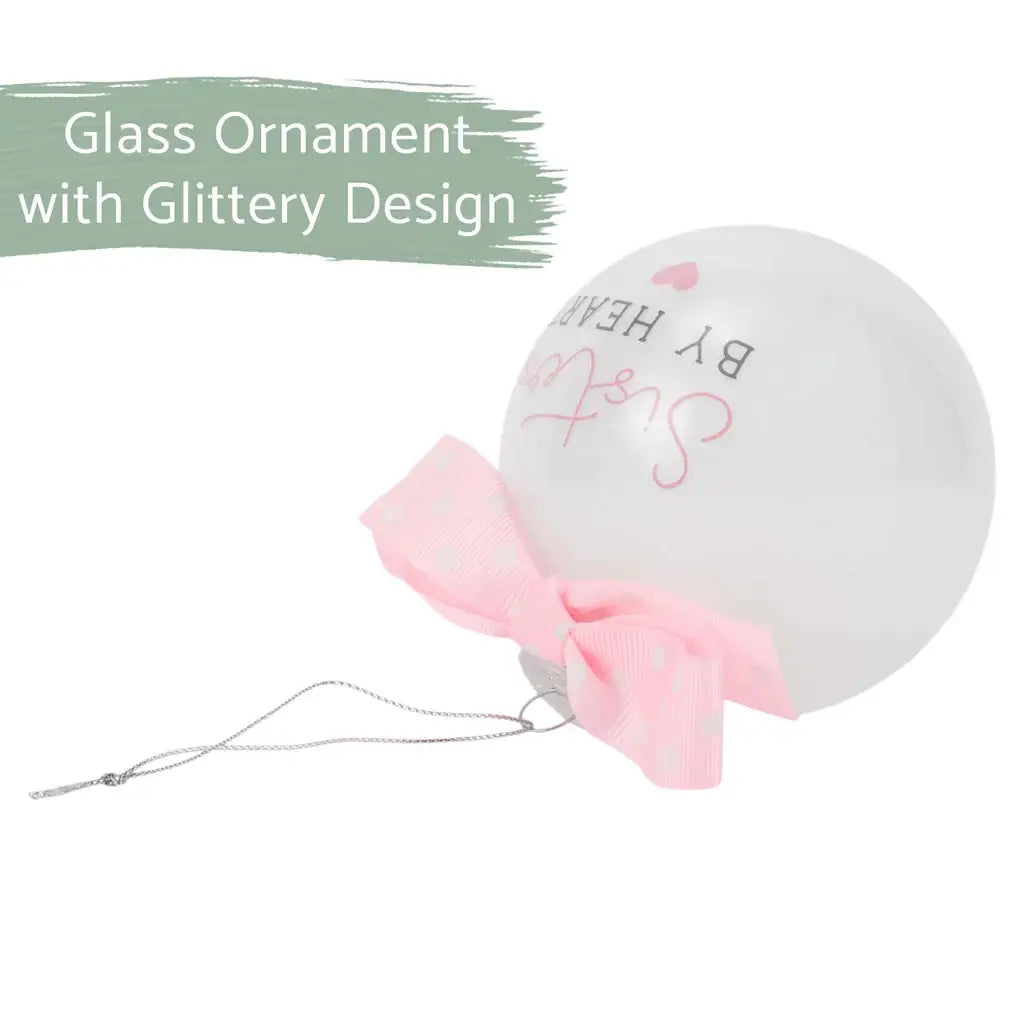 Christmas Ornament Glass Sisters By Heart