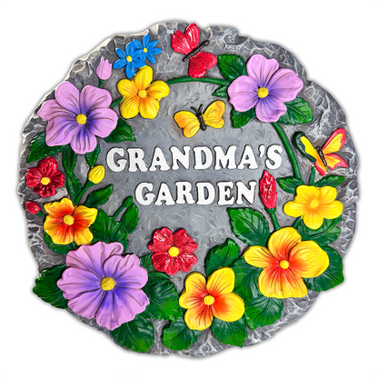 Grandma’s Garden Floral Stepping Stone, 9.5" Outdoor Decor