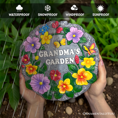 Grandma’s Garden Floral Stepping Stone, 9.5" Outdoor Decor