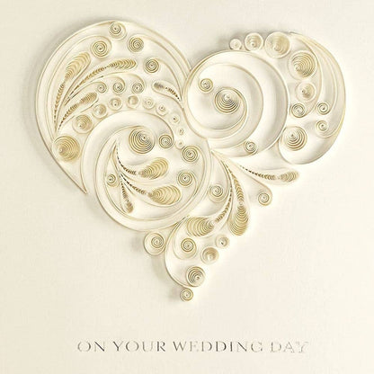 Quilled Ivory Heart Wedding Card