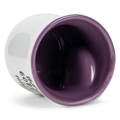 Ceramic Handwarmer Mug Pastor's Wife Floral w/Plum Interior