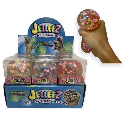 Jelleez Squish Ball - Assorted Hearts, Flowers and Stars