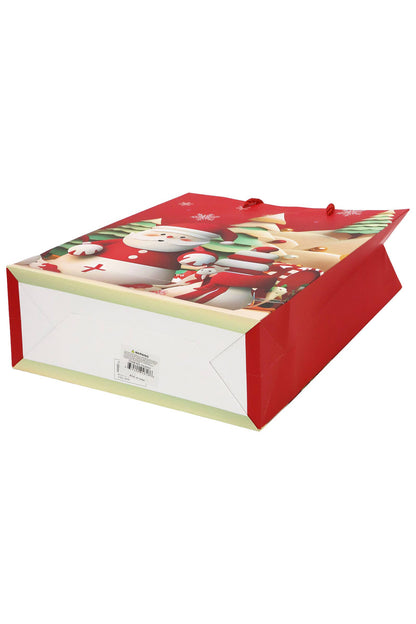 3d Glitter Christmas Santa Gift Bag - 12 Pcs