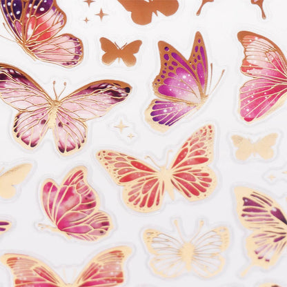 Blush Garden Butterfly Stickers – 49ct Foil Accents