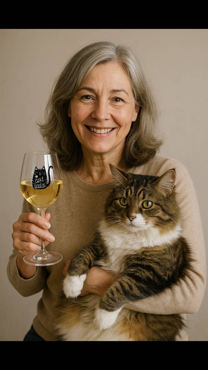 Cat Lady Stemmed Wine Glass