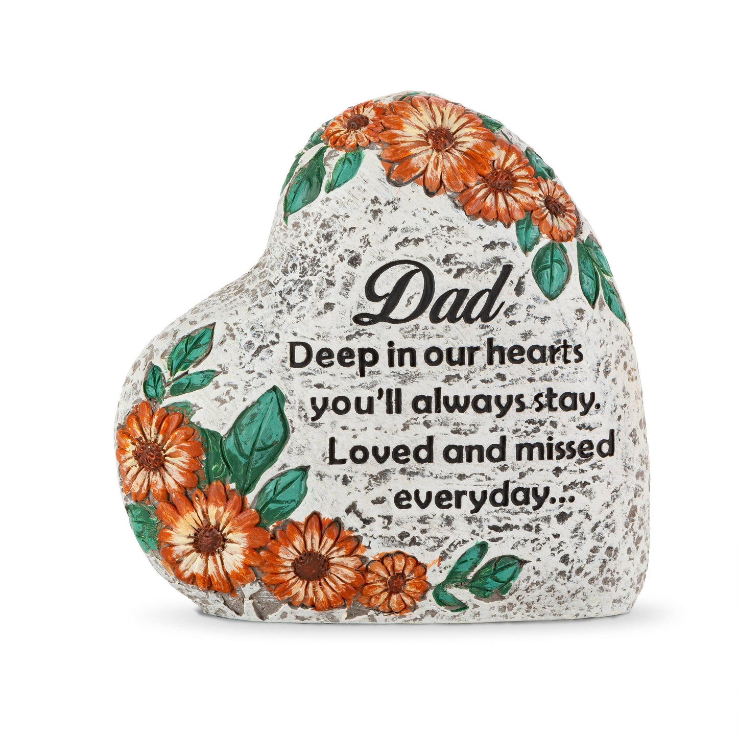 Promo Gerson 4.8"H Floral Dad & Mom Heart Stone, 2 Asst