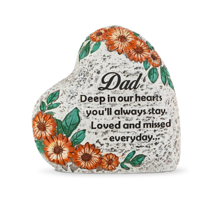 Promo The Gerson Company 4.8"H Floral Dad & Mom Heart Stone,