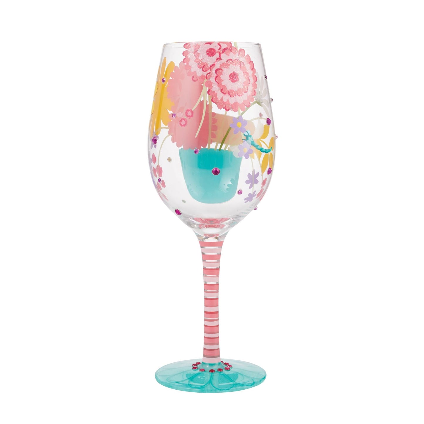 "Best Mom Ever" Hand-Painted Wine Glass, 15 oz.