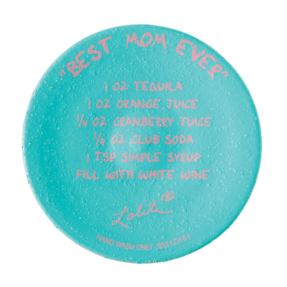 "Best Mom Ever" Hand-Painted Wine Glass, 15 oz.