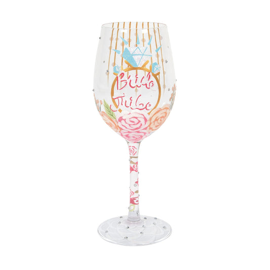 Bride Tribe Hand-Painted Wine Glass, 15 oz.