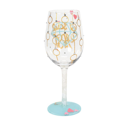I Said Yes Hand-Painted Wine Glass, 15 oz.