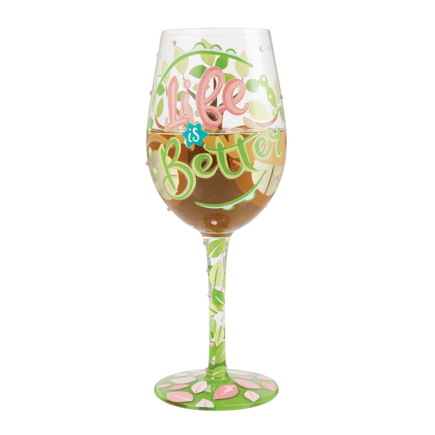 Life with Family Hand Painted wine glass