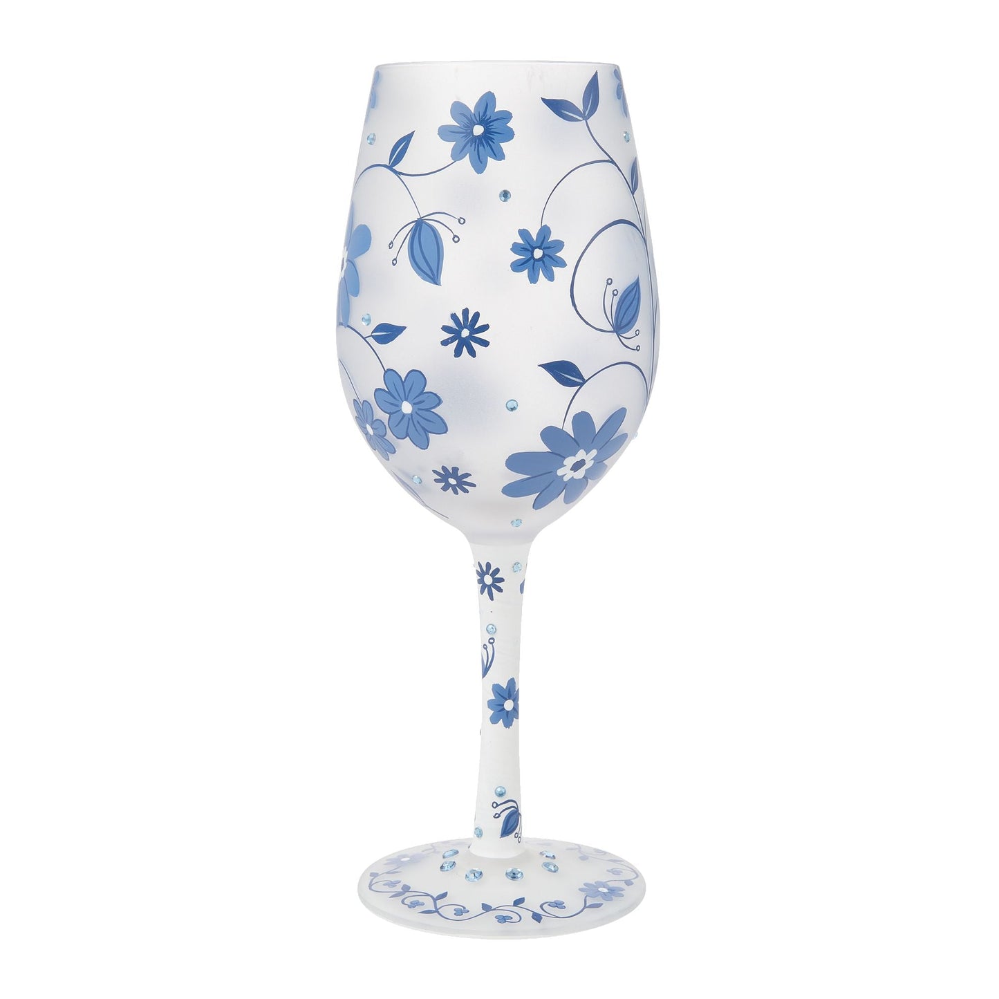 Chinoiserie Charm Hand Painted Wine Glass
