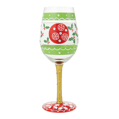 In Full Cheer Hand Painted Wine Glass