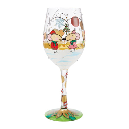 Not Even a Mouse Hand Painted Wine Glass