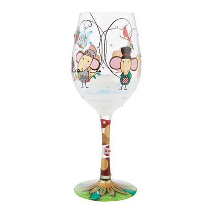 Not Even a Mouse Hand Painted Wine Glass