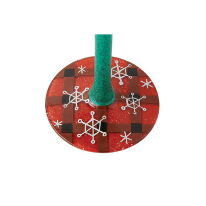 A Plaid Kind of Christmas Hand Painted Wine Glass