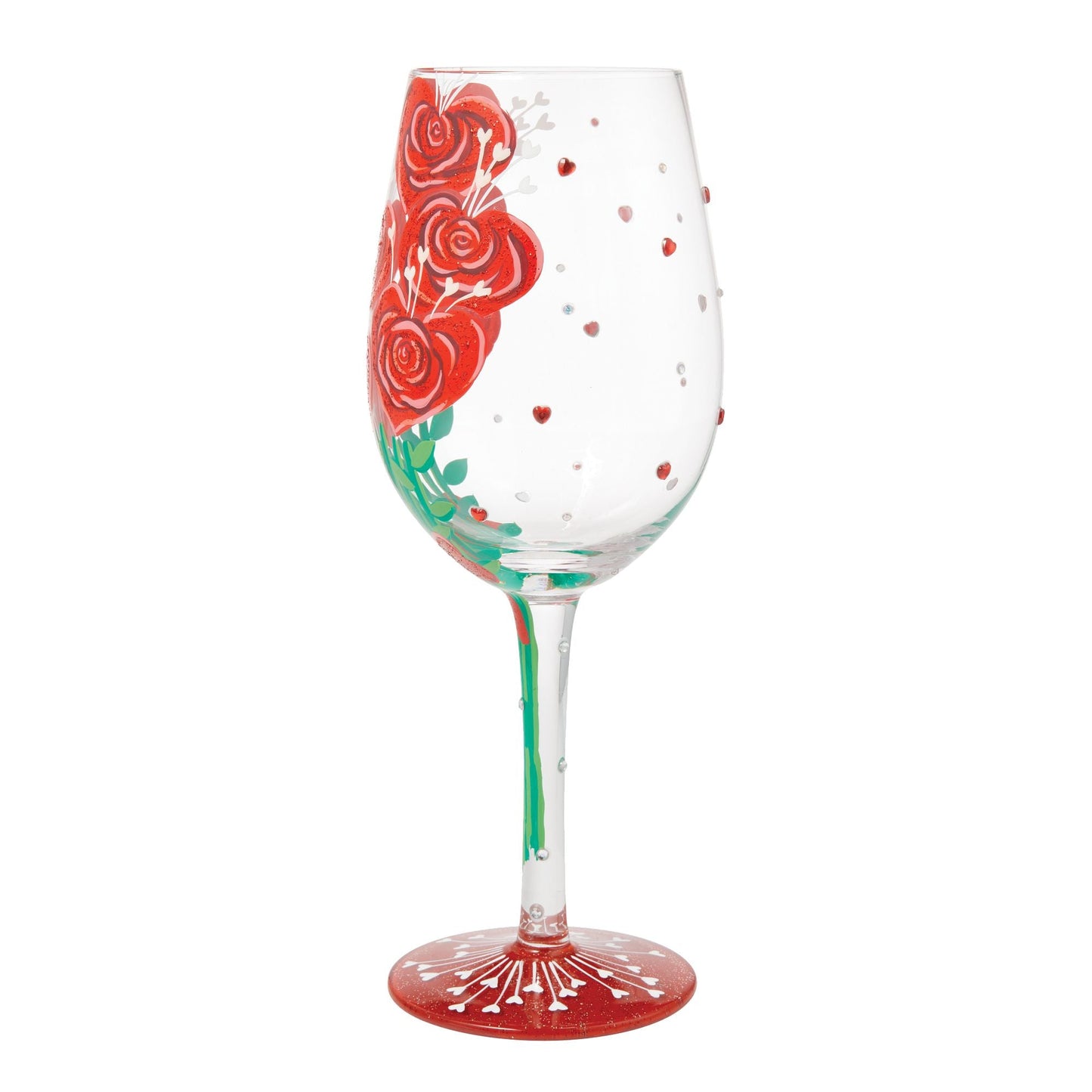 Valentine's Bouquet Hand Painted Wine Glass