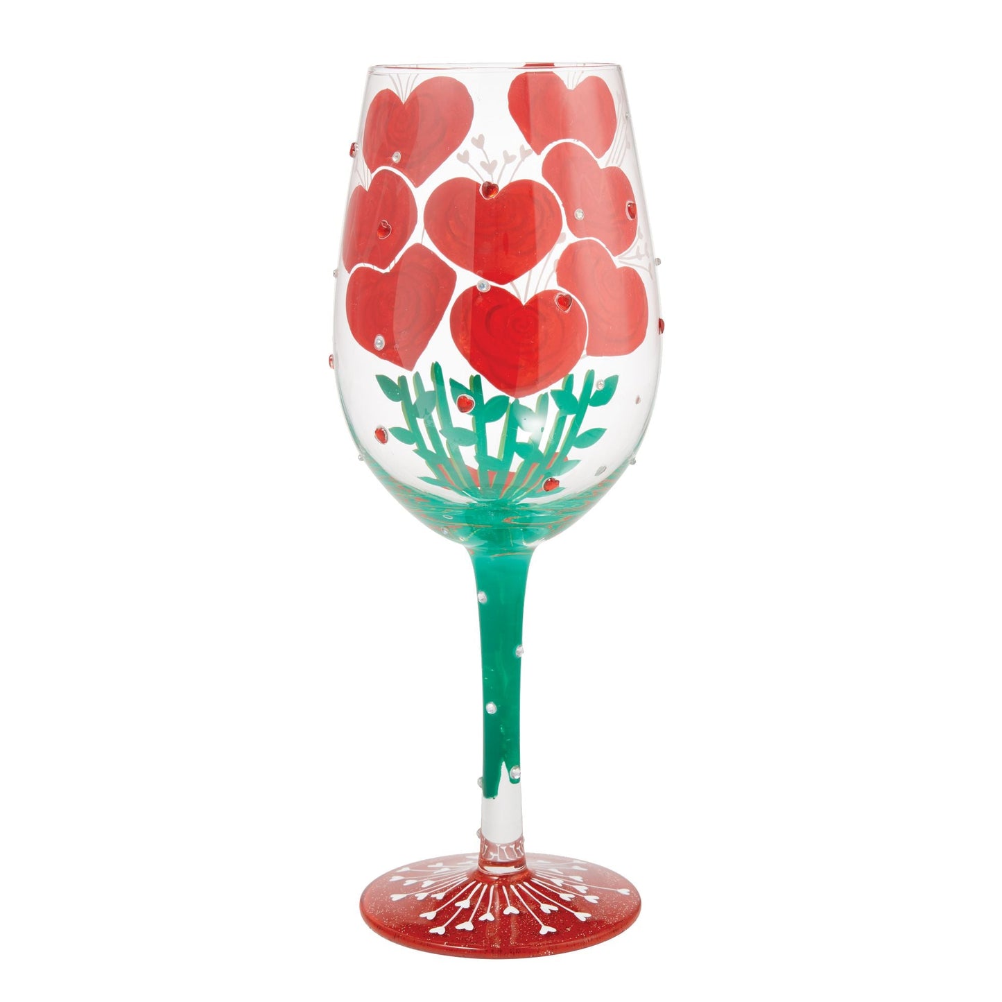Valentine's Bouquet Hand Painted Wine Glass