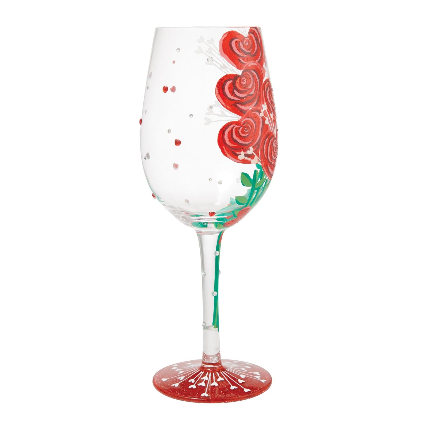 Valentine's Bouquet Hand Painted Wine Glass