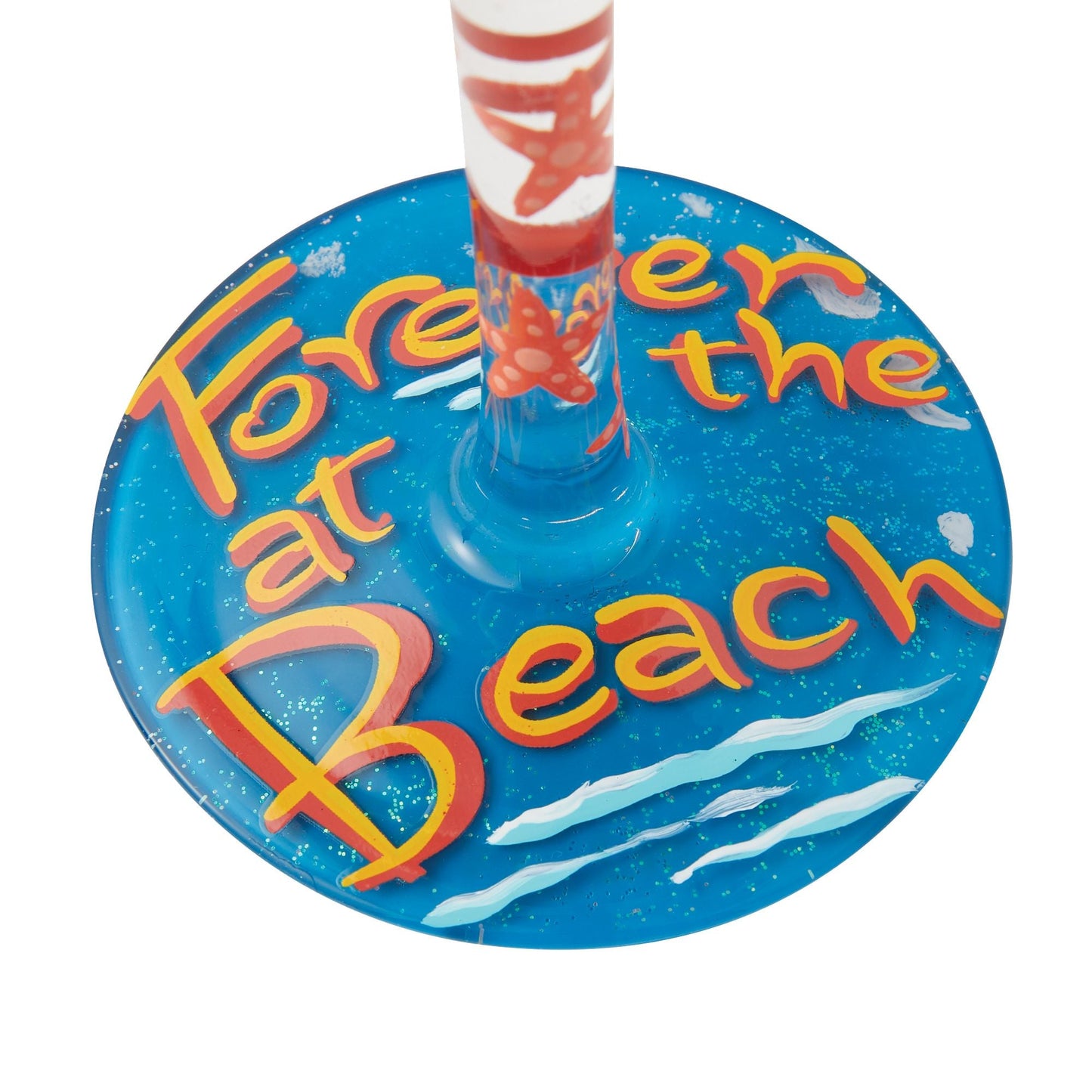 Forever at the Beach Hand Painted Wine Glass